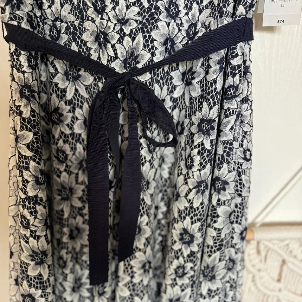Danny & Nicole Womens Blue Lace Dress With Lining Size 14 NWT Sleeveless‎ sheer - Picture 9 of 16